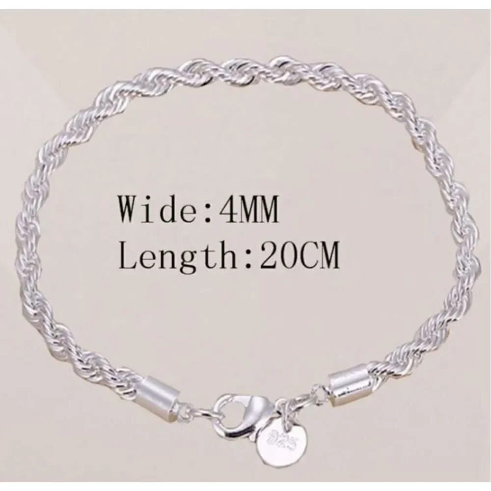 Silver Rope Bracelet